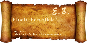 Eisele Bereniké névjegykártya